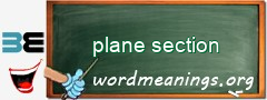 WordMeaning blackboard for plane section